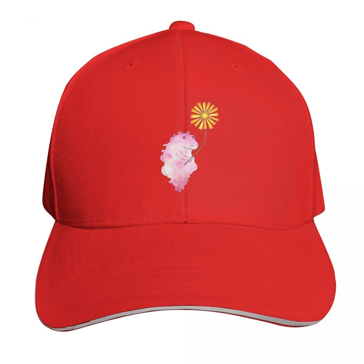 Hippo with Daisy Baseball Cap party Hat foam party Hat luxury Women cap Luxury Cap GirlS Hats Unisexs