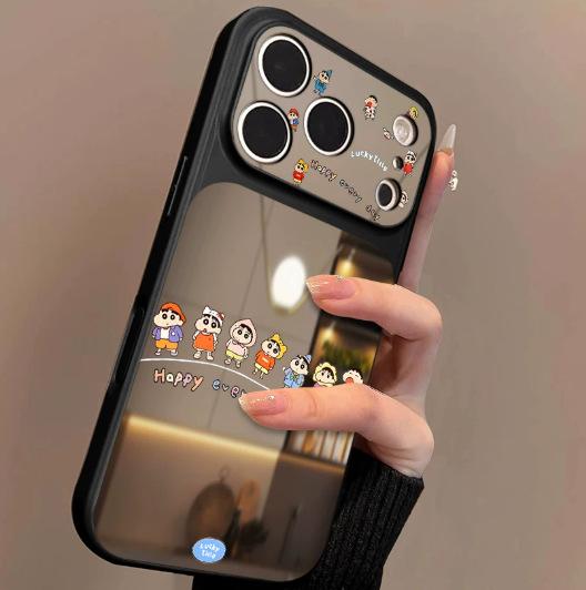 Applicable to iphone11pro a row of small new 11 cartoon large window mobile phone case iPhone11 two-in-one mirror