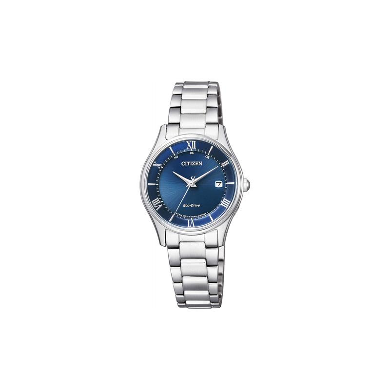 

CITIZEN 50 meters waterproof solar Quartz Steel Strap women s watch blue dial ES0000-79L синій