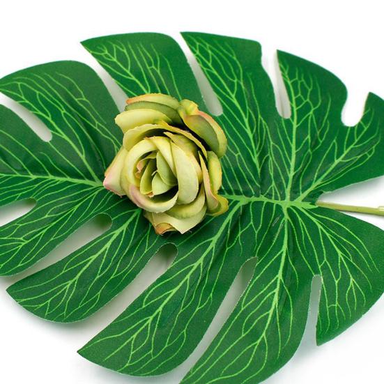 10шт искусственная роза шелковый цветок голова DIY свадебный рождественский венок ремесло — фото 9