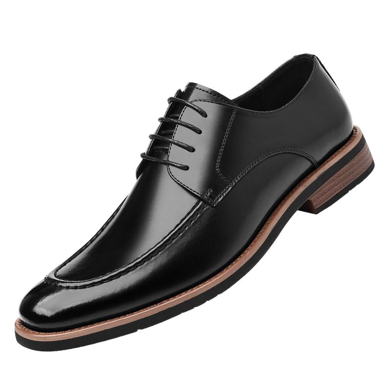 Men's leather shoes Classic casual British style Work or office Dress up party groom's wedding Black brown plus size Shoes