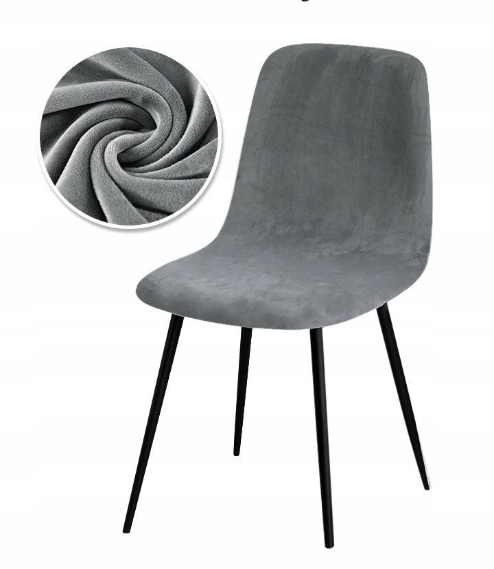 Scandinavian Chair Cover, Dark Gray Velvet