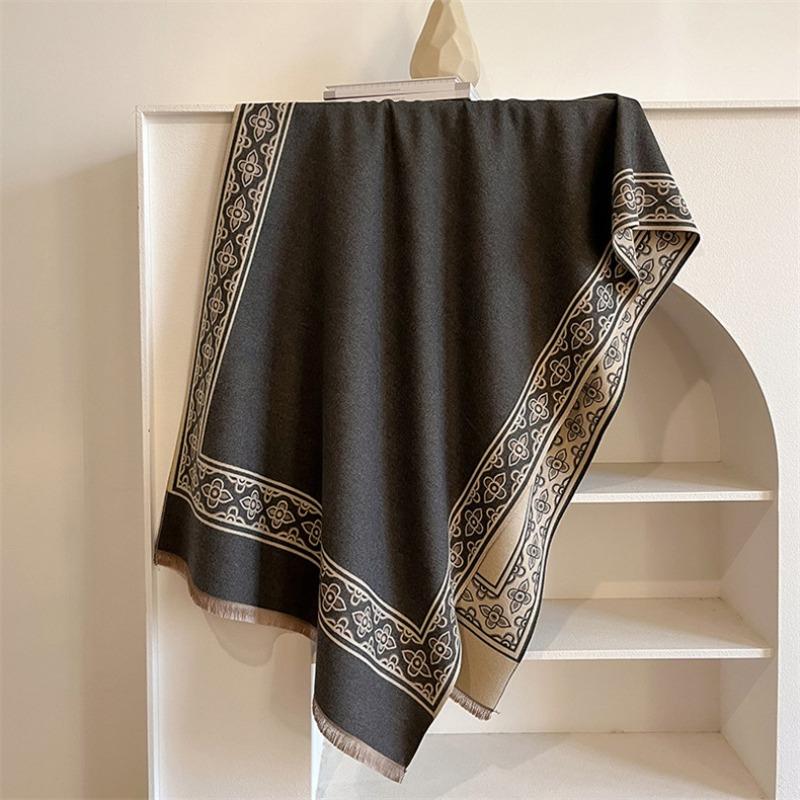 Simple business style autumn and winter new imitation cashmere scarf versatile jacquard warm fashion scarf air conditioner sofa blanket
