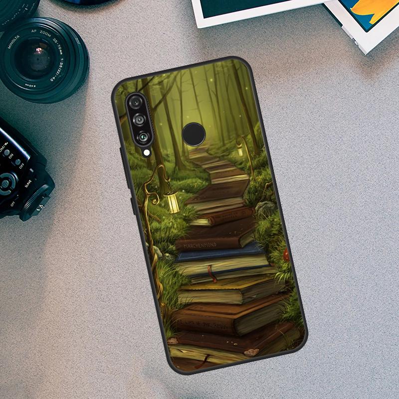 Read Books illustration For Huawei Nova 5T 9 10 SE 3i 7i 8i 11i 12i Y60 Y61 Y70 Y72 Y73 Y90 Y91 P30 P40 Lite Case