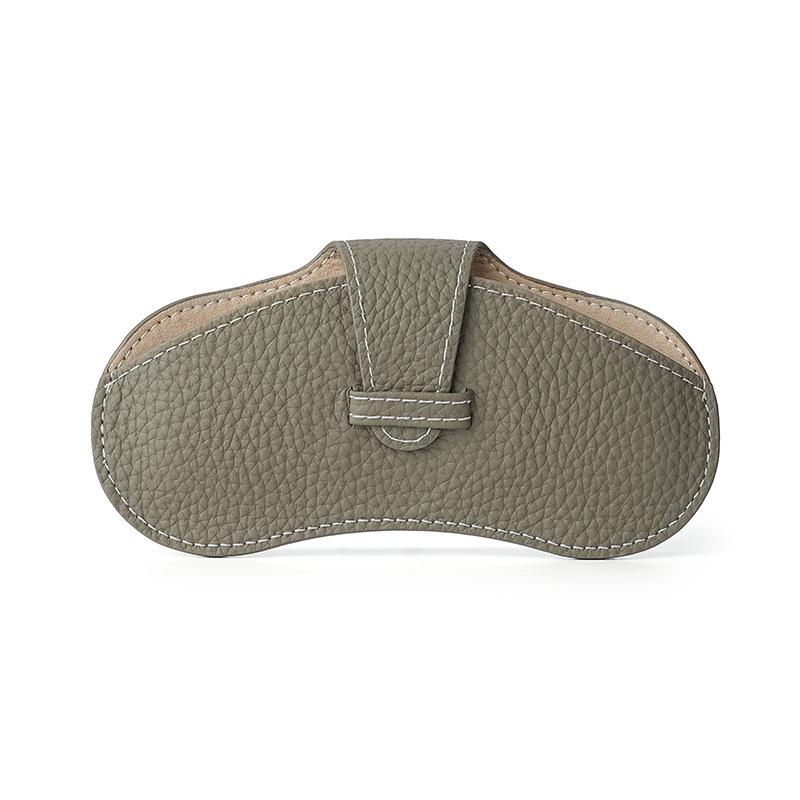 1Pc Portable Sunglasses Bag, Sunglasses Storage Bag, Lychee Pattern Glasses Case, Leather Glasses Bag, Literary and Simple Protective Case.
