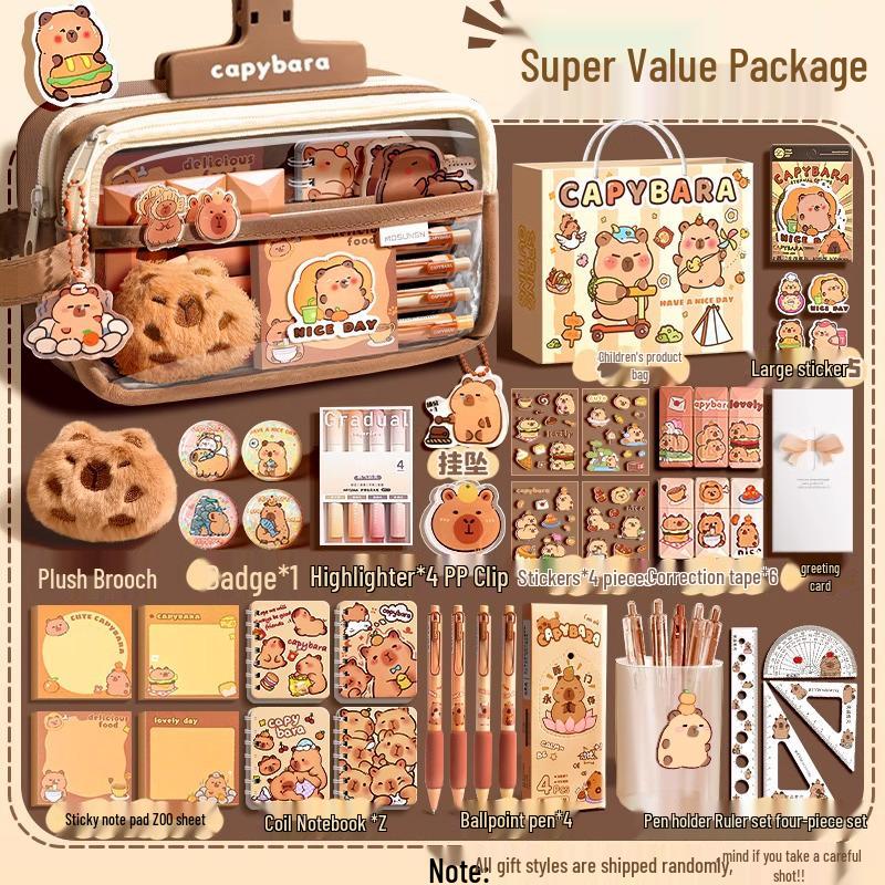Capybara Large Capacity Transparent Pencil Case for Boys & Girls - Stylish School Stationery Box