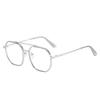 Doppelbalken Metall Polygon Finish Myopie Brille Damen Herren Literarischer Student Korrekturbrille Dioptrie 0 -0,5 -1,0 Bis -6,0