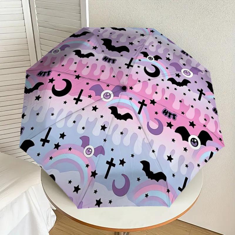 

1pc Halloween Pastel Goth Pattern Umbrella with Plastic Handle,Suitable for All Seasons Home Travel Outdoor UmbrellaDD1563