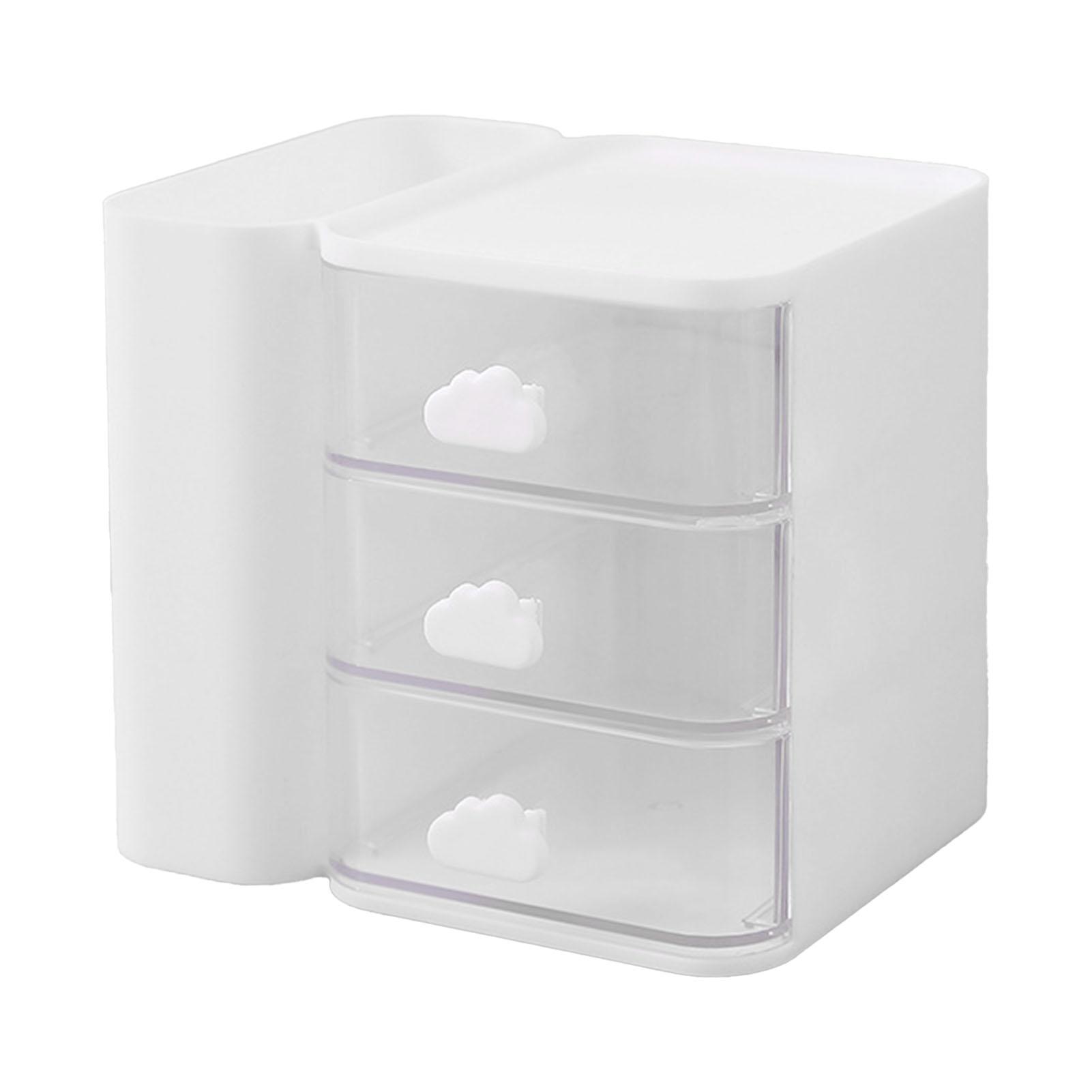 

Pen Holder with Drawer Multifunctional Stationery Holder Storage Box Office Desk Organizer for School Dorm