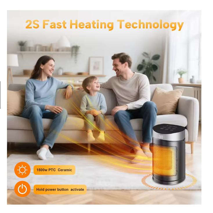 Portable Electric Heater Space Heater Indoor Energy Saving Hot Air Heater Energy Efficient for Household Desktop Office Winter