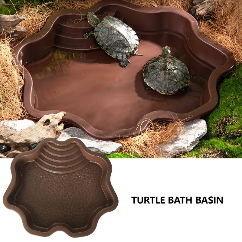 Turtles Basking Platform Reptiles Water Tray Reptiles Feeding Bowl Turtles Bath for Turtles, Lizards, Amphibians