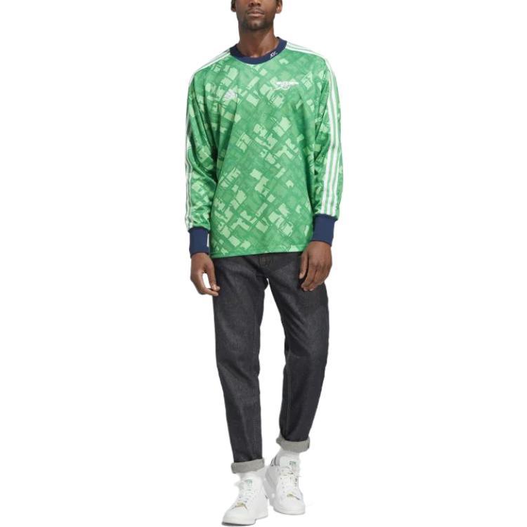 adidas Sweatshirts Men's Green Crew Neck Moderate Regular HT7193