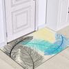 Simple Light Color Flower and Leaf Print Soft Carpet Bedroom Living Room Area Rug Door Mat Gift Home Room Decor