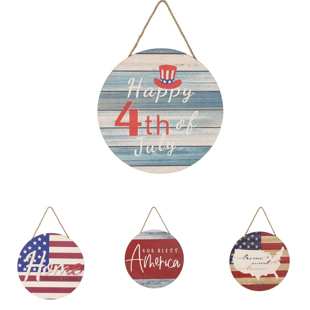 Unique Independence Day Wooden Signage For Festive Home Decor With American Flag Motif
