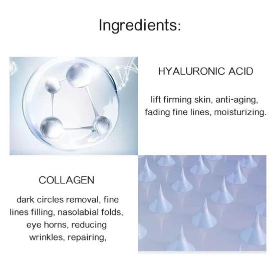 Yousheng 1 Pair Eye Patch Micro Needle Brighten Eyes Tone Recover Elasticity Hyaluronic Acid Anti Wrinkle Eye Patches for Girl