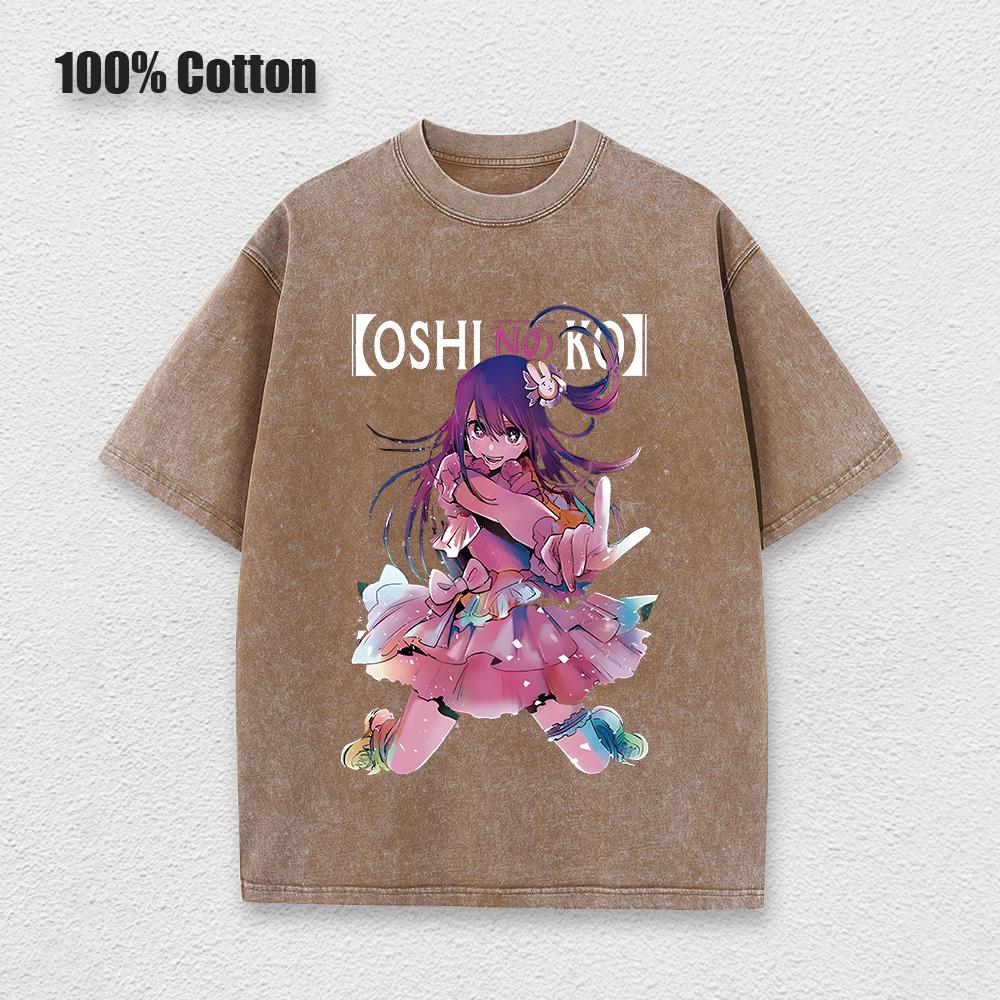 Acid Tshirt Kawaii Oshi No Ko Anime Ai Hoshino Cosplay Tshirt Hot Cartoon Fans Otaku TShirt Casual Solid Cotton Unisex Tee