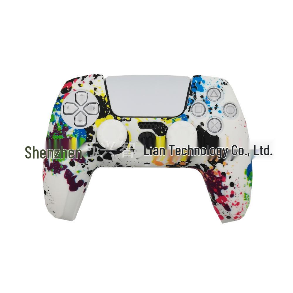 PS5 Controller Silicone Protective Case with Water Transfer Design