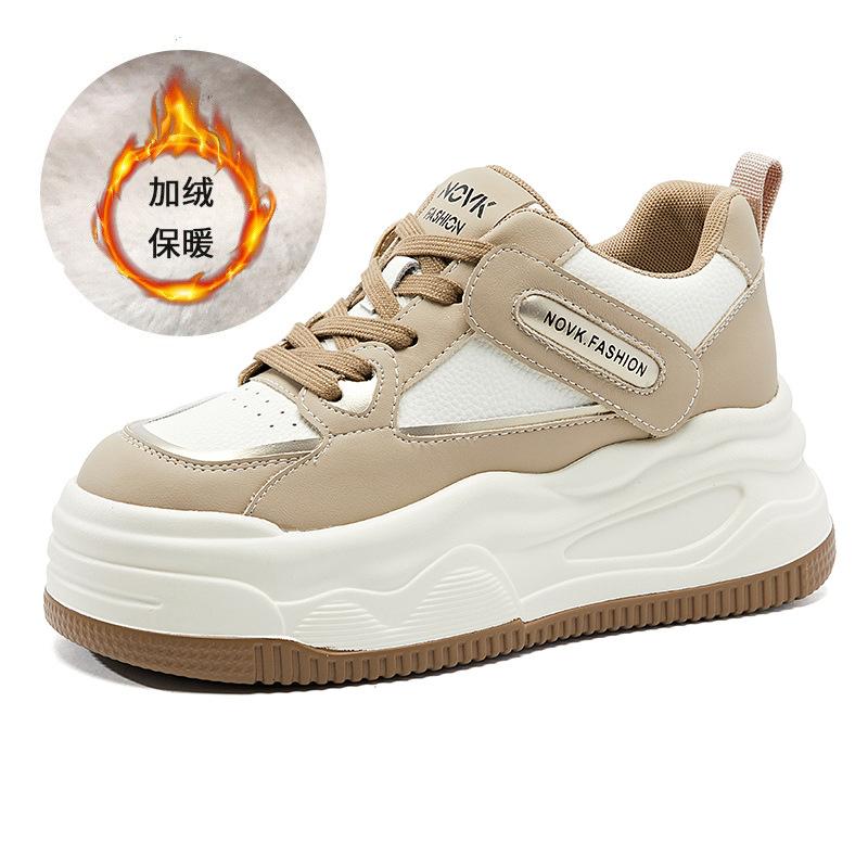 Fashion 8.5CM Women's Breathable Mesh Sneakers Autumn New Style Versatile Thick Bottom Casual Sports White Shoes Comfortable All Match