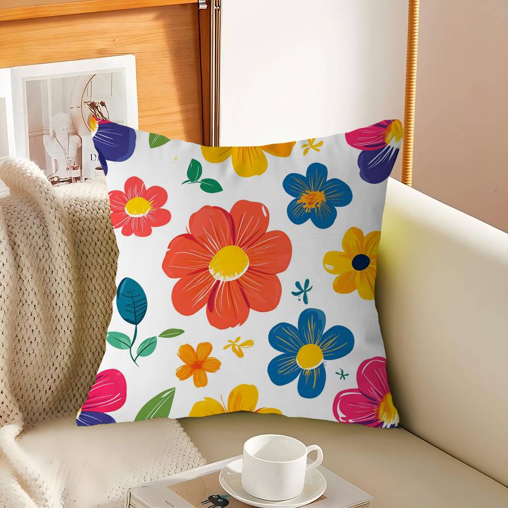 Cartoon Style Floral Pattern Pillowcases Home Bedding Decorative Pillow Cover Wedding Super Soft Pillow Case