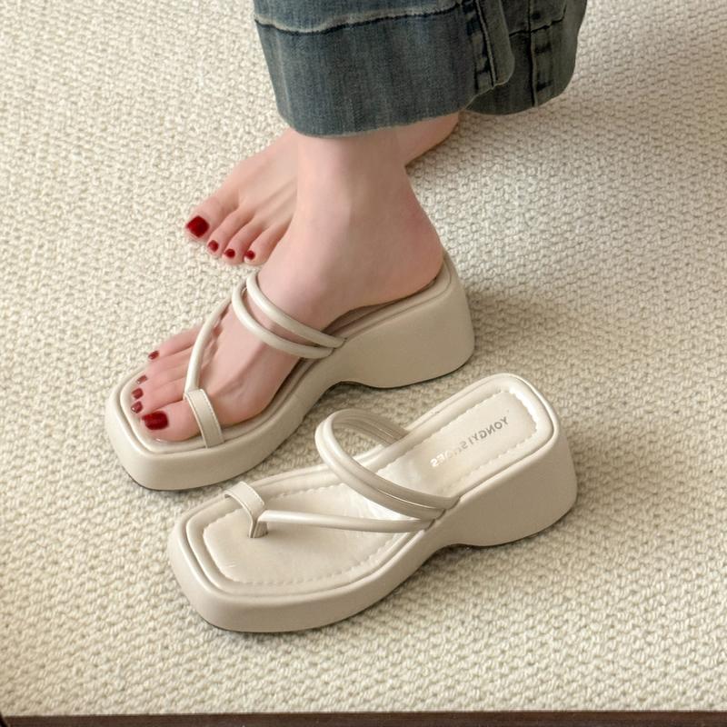 

Leopard High Heels Women Slippers Platform Fashion Shoes Clip Toe Woman Sandals 2025 Summer Trend Designer Dress Mujer Zapatos 35 бежевий