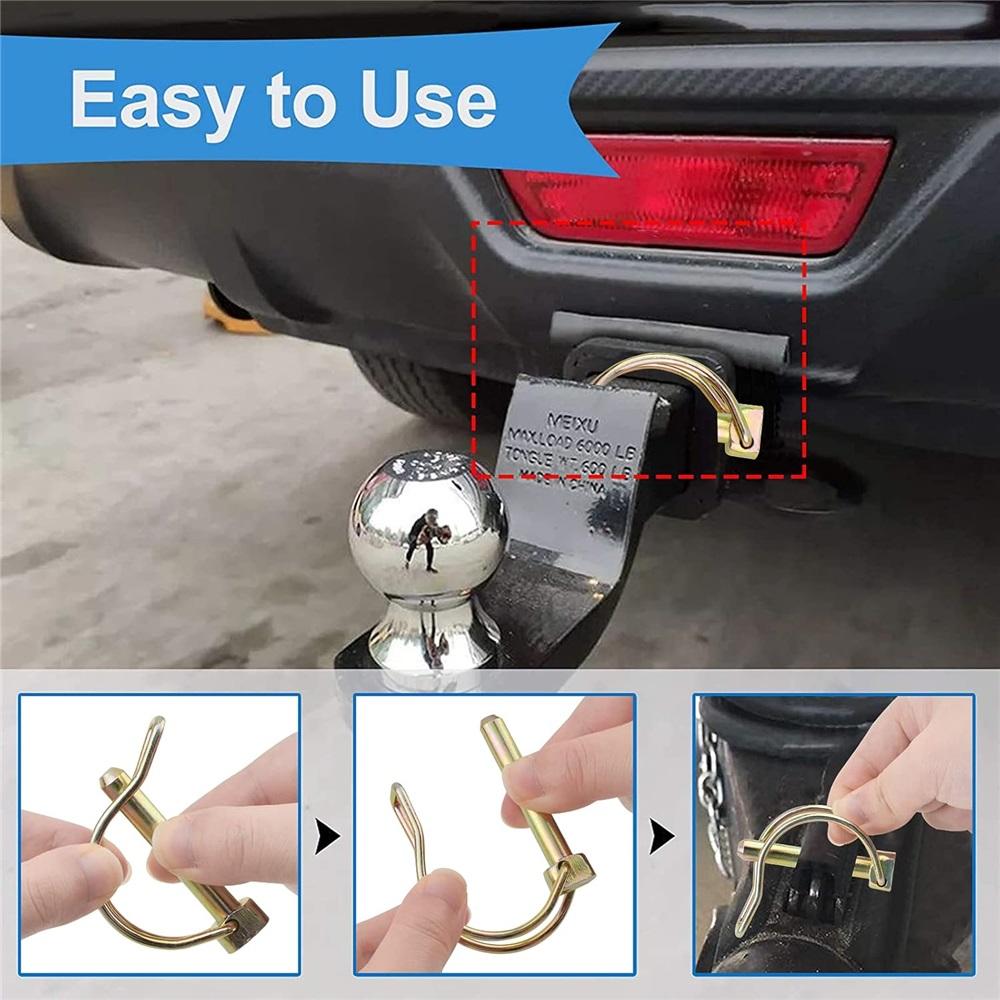 Shaft Locking Pin, Set Of 4 8 Mm Galvanized Round Ring Wire Locking Pin Safety Coupling Pin Suitable For Tracks, Farms, And Lawns