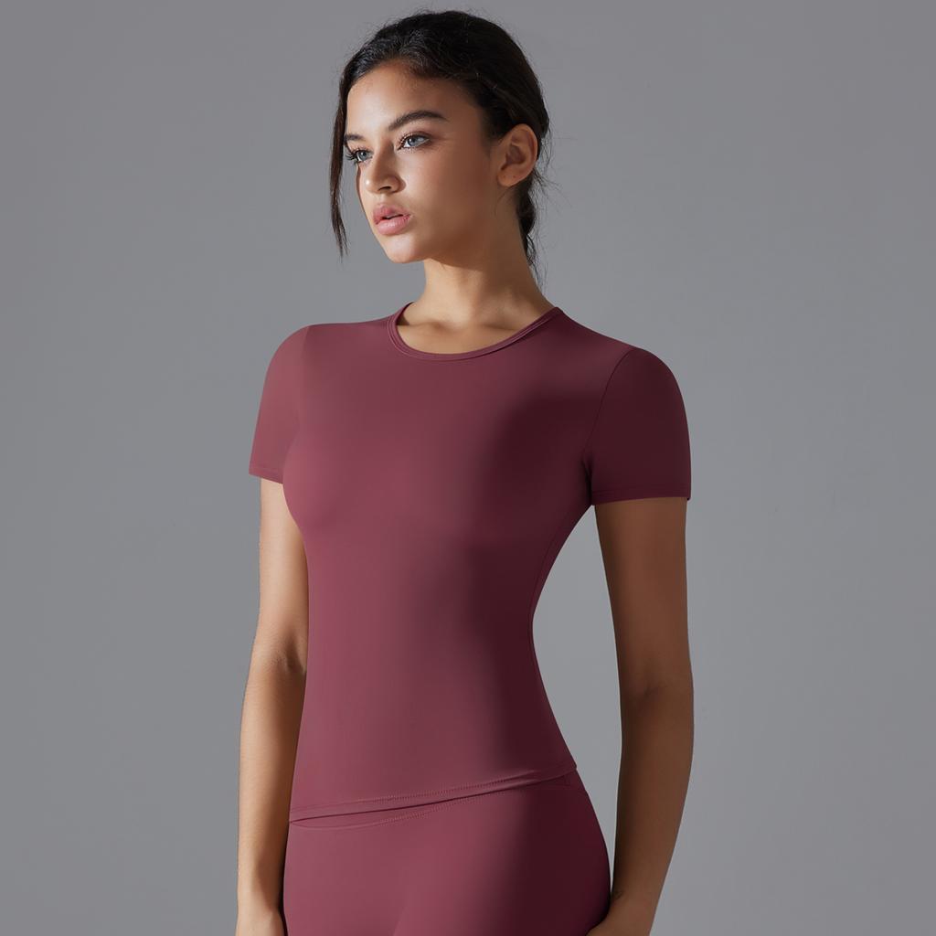 Nessaj Slim Women Short Sleeve Shirts Summer Short Sleeve Top Elasticity Casual T Shirts