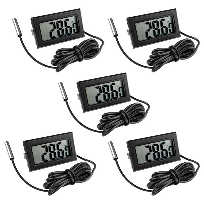 Thermomètre Frigo Digital - AIMOONSA - Sonde 1m - 5 pièces - Haute précision