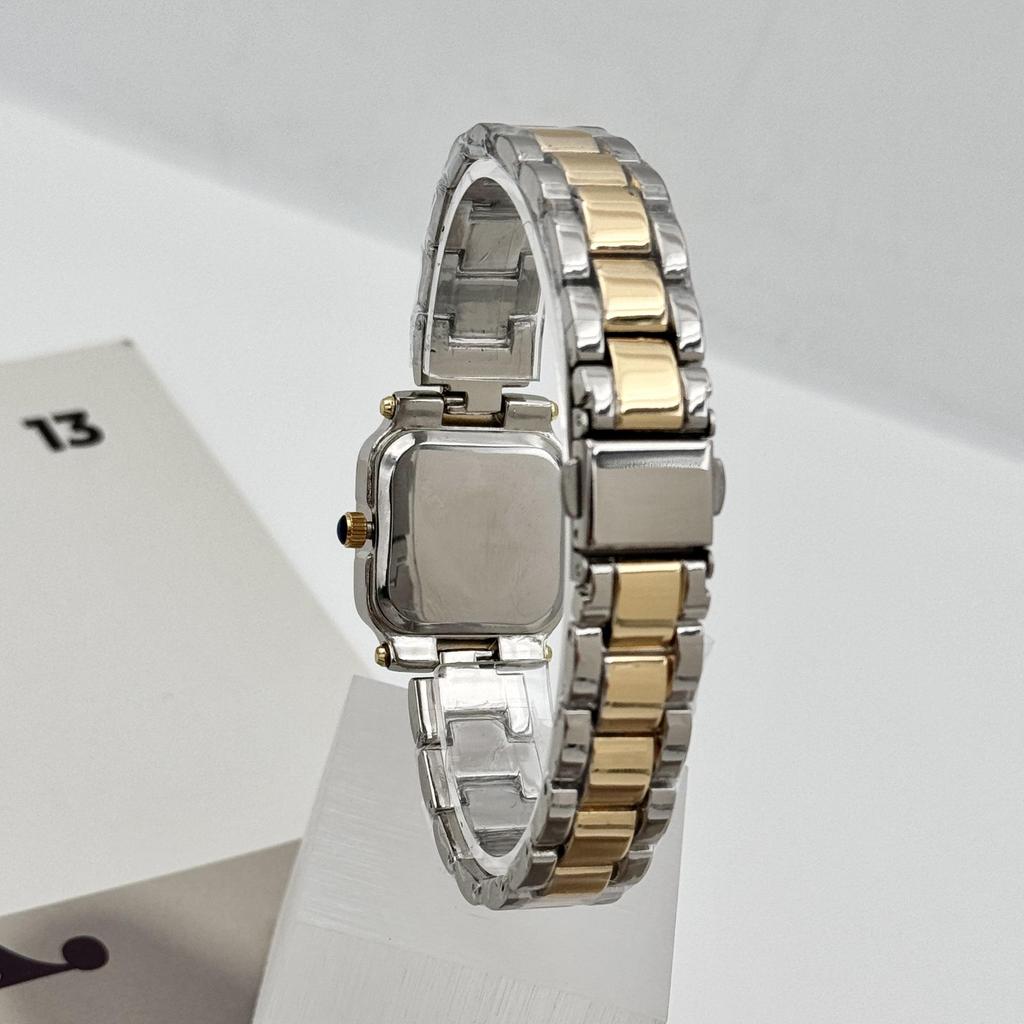 Relógio Feminino de Luxo GREELY Retangular Retro com Pedras Quadradas à Prova d'Água