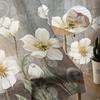 Retro Plant White Flower Abstract Sheer Drapes ideal for Living Room Decoration Window Opening Drape Kitchen Area Tulle Voile Organza Curtains