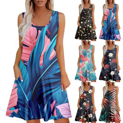 Women's Casual Sundress With Pockets Summer Boho Beach Dress Holiday Hresses For Women Tank Dresses