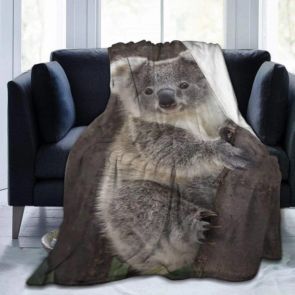 Śliczny Koala różowe serce motyw flanelowy kocyk dla dzieci mężczyźni kobiety miękkie ciepłe koce i narzuty na kanapę podróż Camping