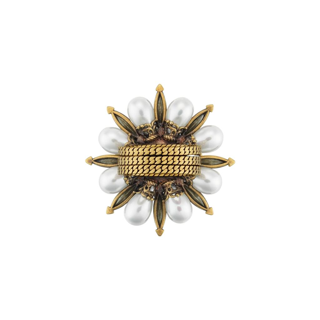 Gucci Interlocking G Blumiger Modeschmuck Ring Damenringe Gold 702719I98758623