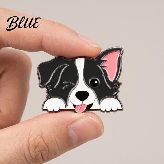 Dog Brooch Unisex Cartoon Pet Design Zinc Alloy Pin Badge