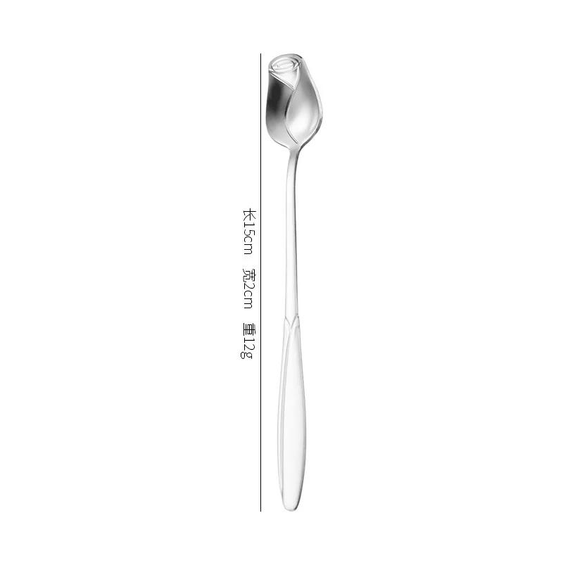 Cucchiaino da Caffè con Manico Lungo 13/15/17cm Cucchiaino da Tè Piccolo Rosa di Alta Qualità Acciaio Inossidabile Carino Cucchiaino Mescolatore per Gelato Dessert