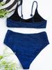 Multi-Color High-Waisted Split Bikini Swimsuit W85