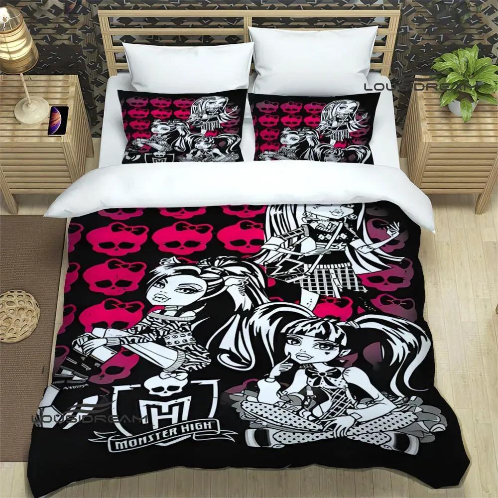 

Комплекты постельного белья с рисунком из мультфильма Monster High, изысканный комплект принадлежностей, пододеяльник, комплект постельного белья, роскошный подарок на день рождения AU Single 140x210cm