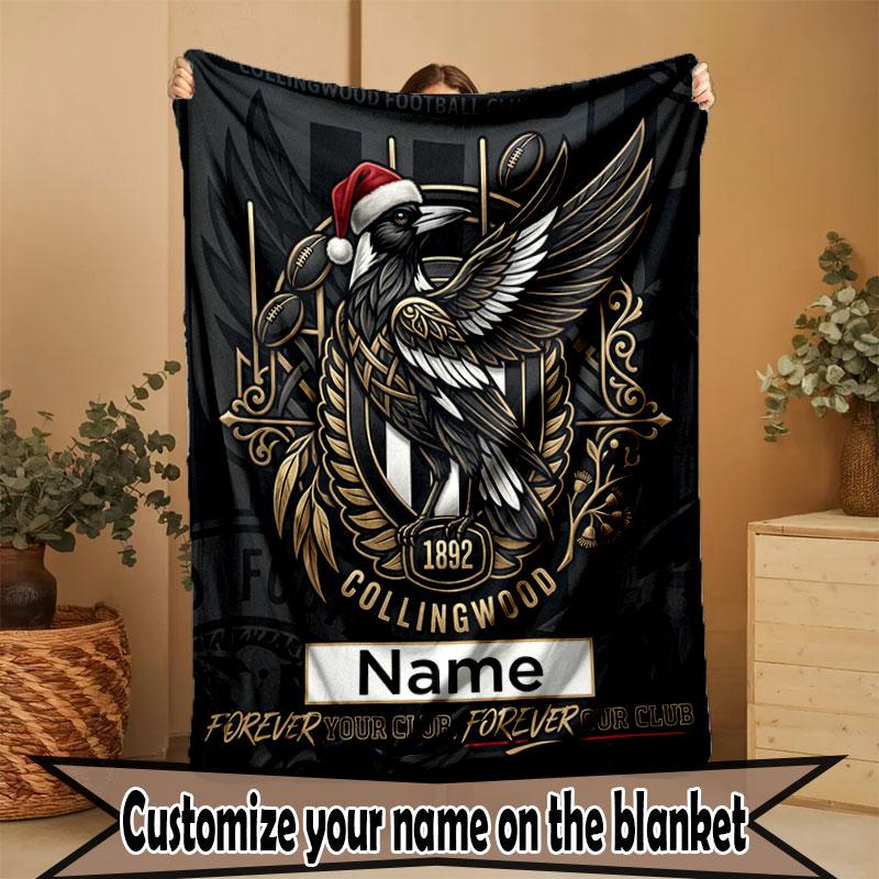 Custom Name Personalized Collingwood Print Blanket, Home Decor, Bedroom, Sofa, Camping, Couch, Gifts for Birthday Christmas