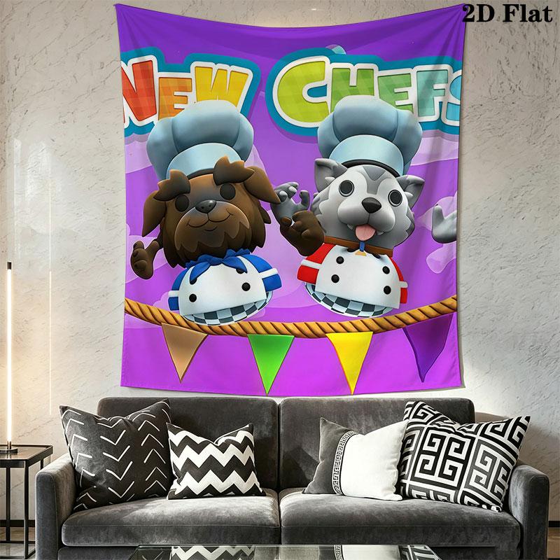 Overcooked Wall Hanging Printed Fabric Blanket Decorative Tapestries for Bedroom Living Room Home Decor