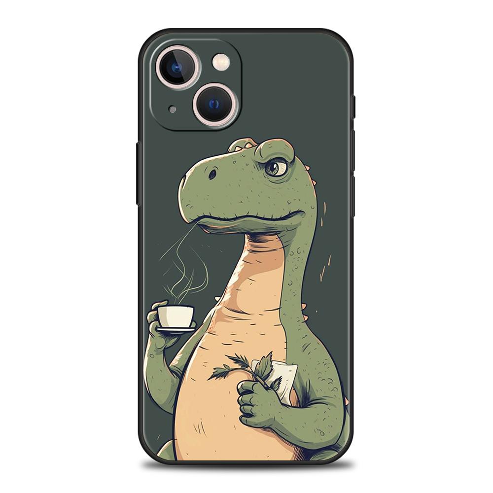 Funny Cute Cartoon Dinosaur Phone Case for iPhone 16 15 14 13 12 Pro Max 11 Pro Max 7 8 Plus XS XR Shockproof Silicon Soft Shell
