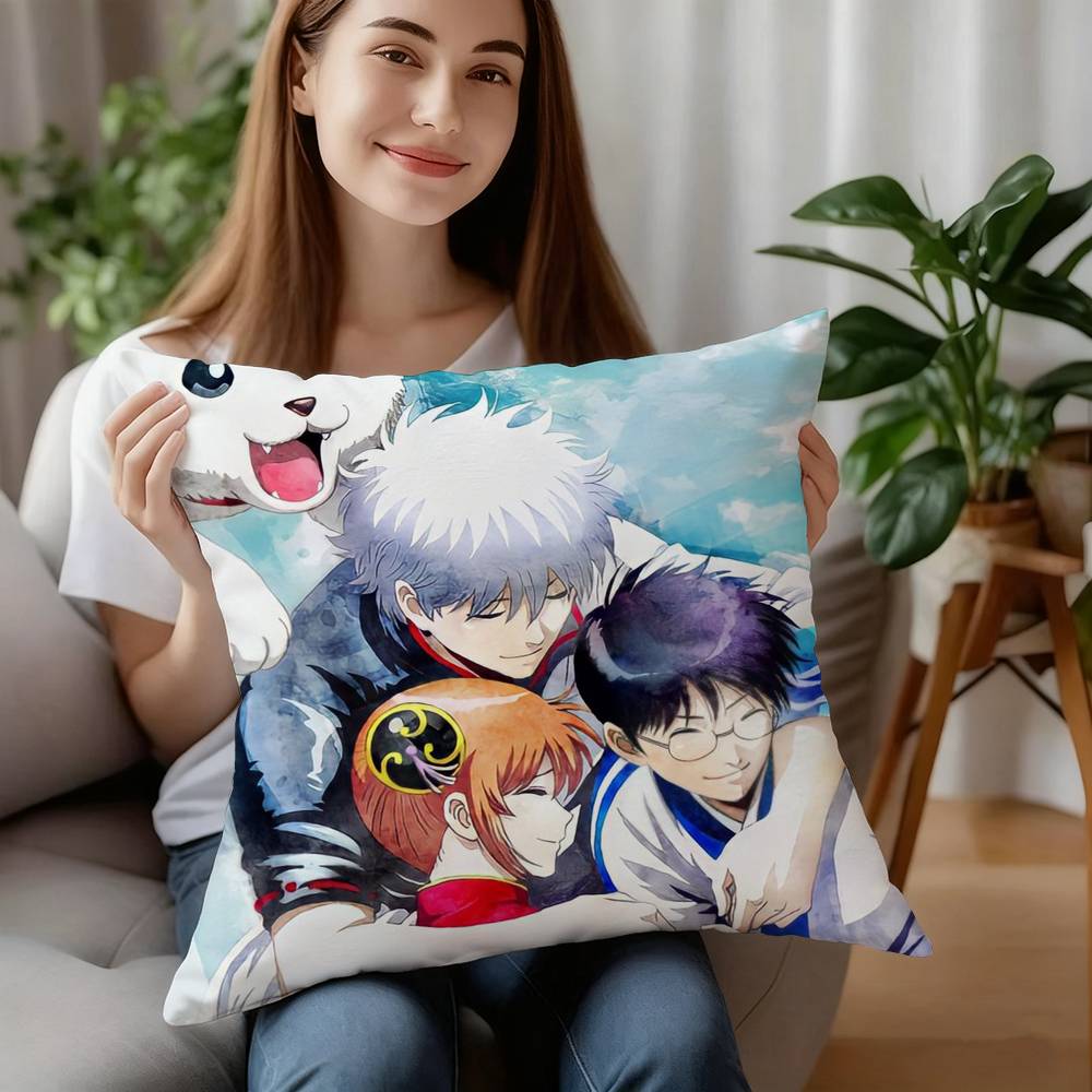 Anime GinTama Pillow Case Plush Fabric Soft Pillowcase Double Sided Print Cushion Cover Household Gifts