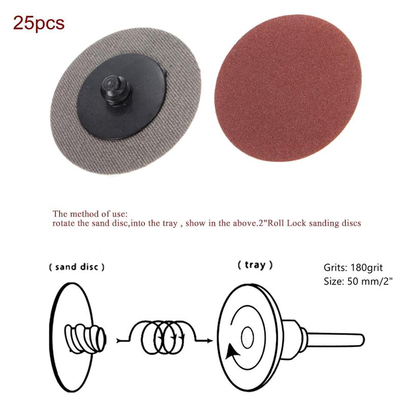 35pcs Sanding Discs 2" Type R Roll Lock Discs Pads Sanding Roloc Abrasives