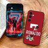 C-CR7 Football Ronaldo Phone Case For Samsung Galaxy A73,A72,A71,A70,A53,A52,A51,Soft Silicone Black Cover