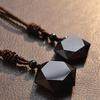 Fashion Fashion Blessing Black Lucky Jewelry Hexagram Shape Necklace Amulet Obsidian Pendant