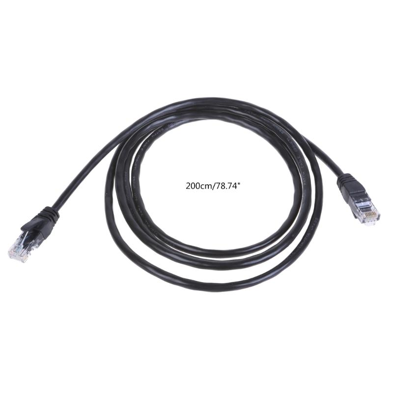 2m Black Ethernet Cable Fast & Reliable Internet Connection Solid Flat CAT6 Cable Speed 2m Internet Cable for Home