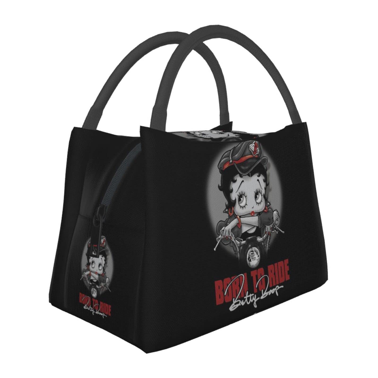 Изолированная сумка для ланча Betty Boop с застежкой-клипсой черная коробка для бэнто изолированная сумка-холодильник на молнии компактная мягкая сумка-холодильник сумка-тоутэко-сумка 4950₽