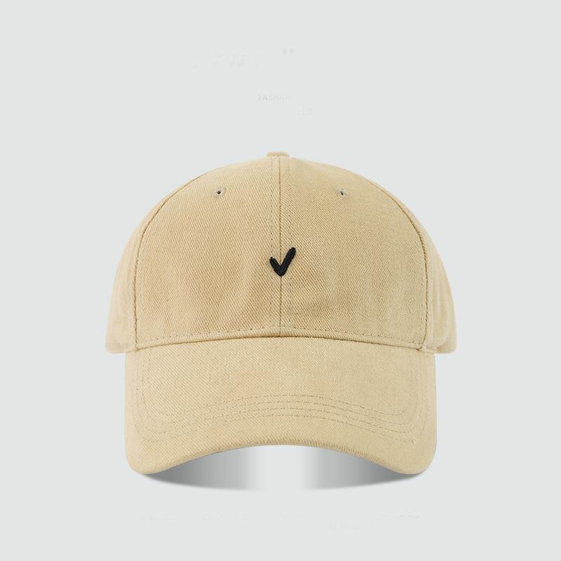 Embroidery Baseball Hat Men's and Women's Wide brims Retro Simple Pure Cotton Duck Tongue Hat Suitable for Outdoor Sunscreen