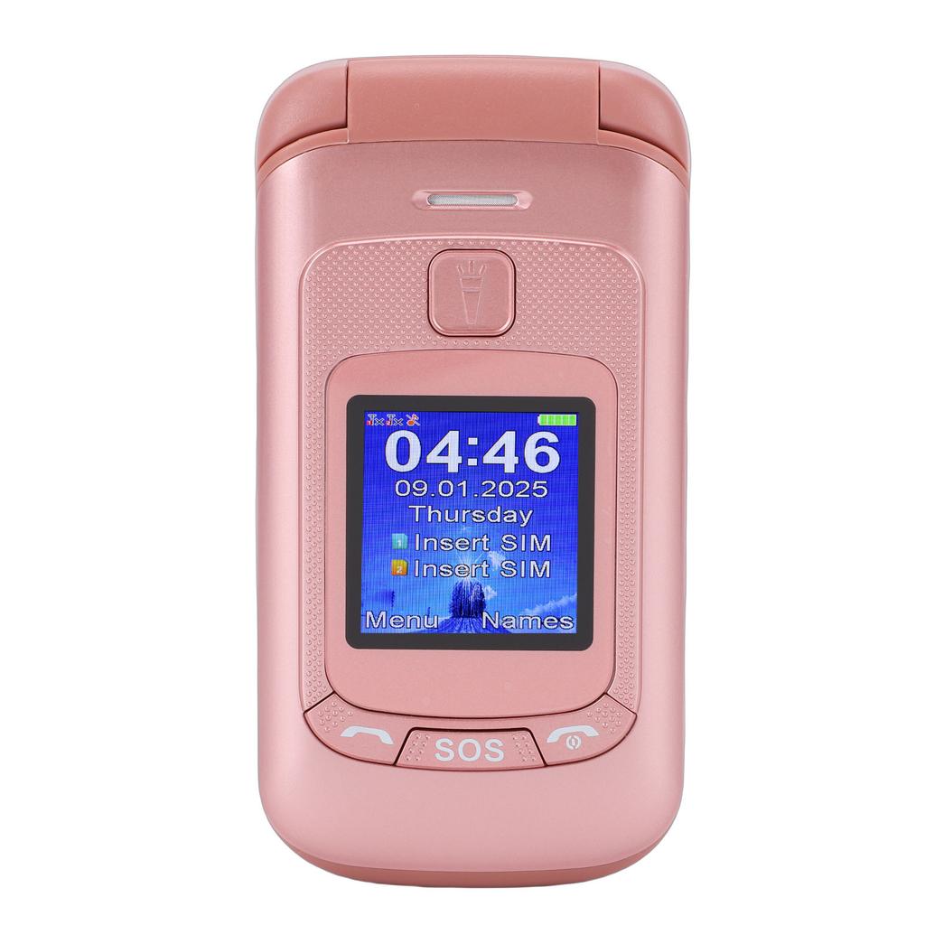 2G Entsperrtes Klapphandy Dual-SIM Klapphandy mit Dual-Display Große Tasten Taschenlampe Lautstarke Lautsprecher