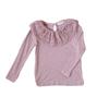 Girls Autumn Mori Peter Pan Collar Ruffle Long Sleeve T Shirt Baby Fashionable Inner Wear Base Layer Top