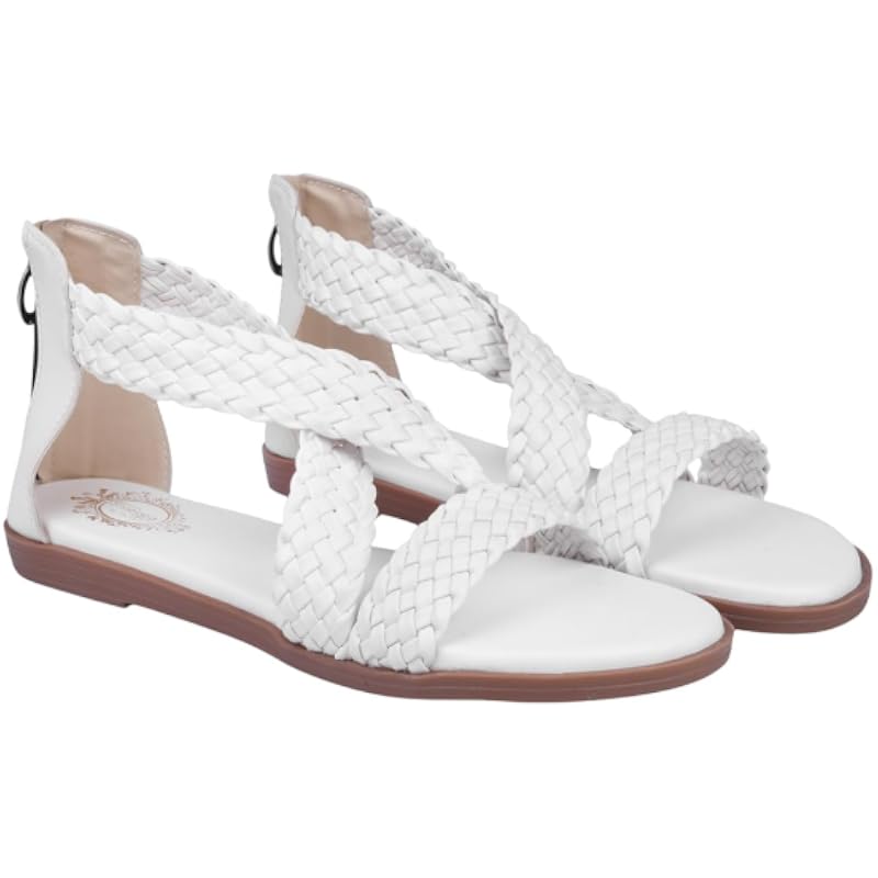 Shoetopia Women'S Flat Sandal-6 Kids Uk (Crv-White)