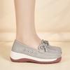 Women Platform Loafers Grey Summer Hollow Casual Elegant Leather Shoes Thick Sole Height Increase Shoes